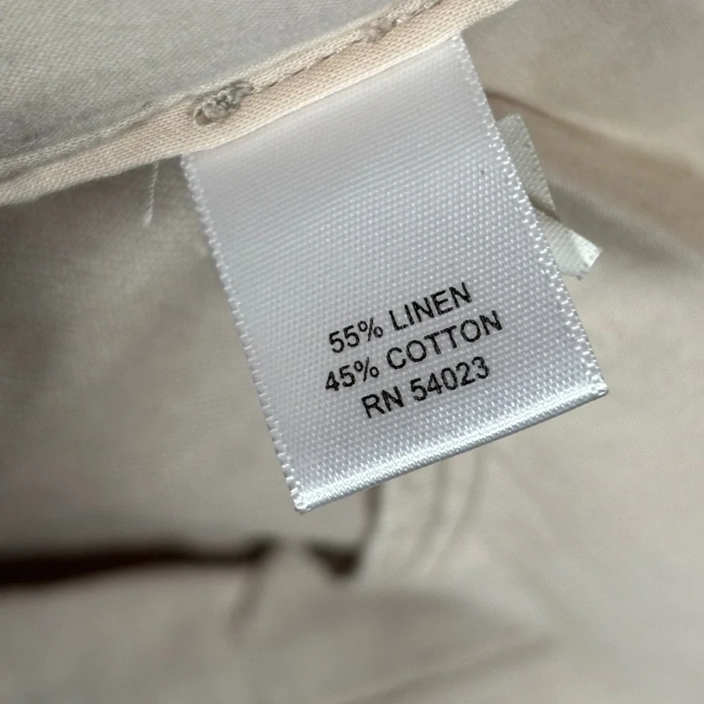Banana Republic Cargo Capris Womens 6 Tan Linen Blend Martin Fit Cropped Pants